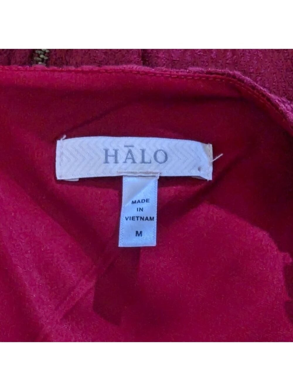 HALO short sleeve red snakeskin beaded neckline sheath career Dress size M - Picture 10 of 11